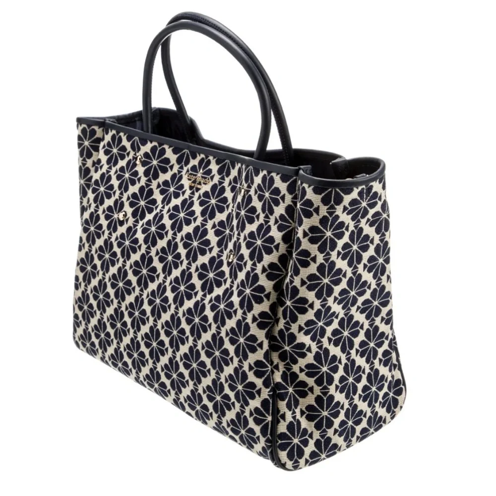 Kate Spade Navy Flower Jacquard Medium Tote Bag used very gently - Picture 11 of 13